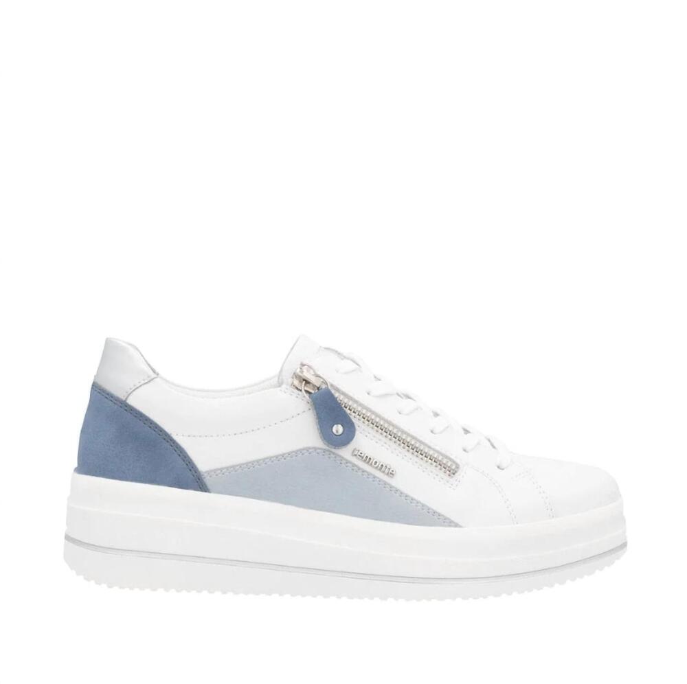 NEW REMONTE women's julika sneaker in white/ blue/ silver